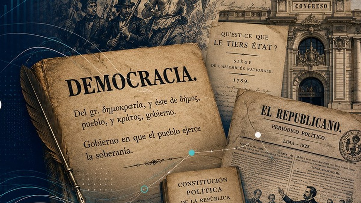 Documentos históricos, prensa y símbolos de la historia de la democracia